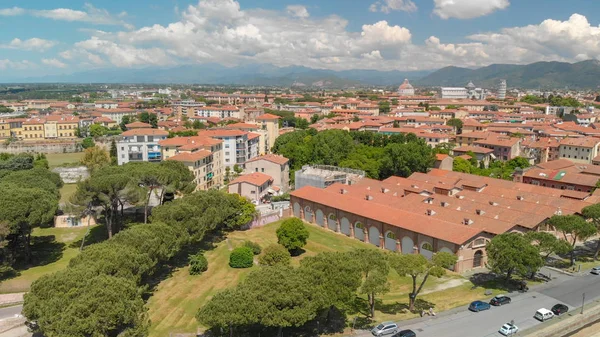 Aerial view of Pisa from the sky. Tuscany cityscape on a sunny d — Stock Photo, Image