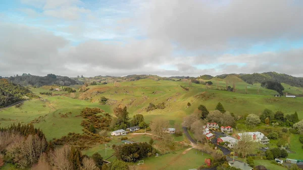 Vista aérea do campo de Waitomo, Nova Zelândia — Fotografia de Stock