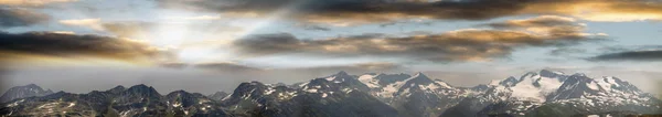 Mountains of Whistler, British Columbia. Amazing panoramic aerial view in summer season.