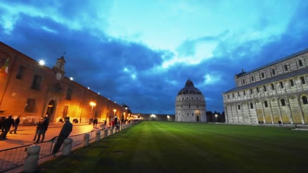 Riprese Panoramiche Del Bellissimo Centro Storico Serata — Video Stock