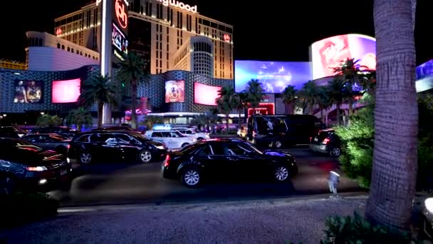 Urban Scene Beelden Van Las Vegas Nachts — Stockvideo