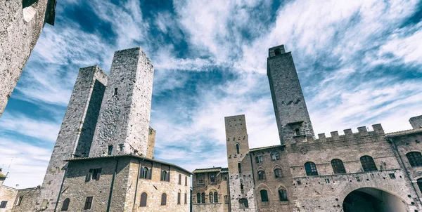 San Gimignano věže, Toskánsko — Stock fotografie