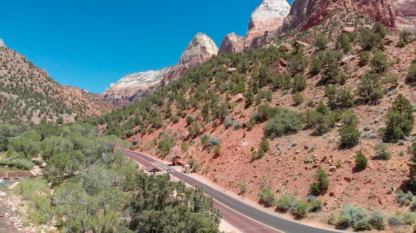 Zion National Park, aerial view on a sunny day — Stock Photo, Image