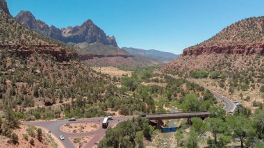 Zion National Park, güneşli bir havadan görünümü