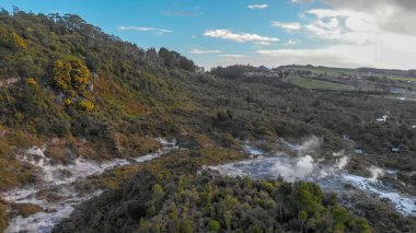 Te Puia Milli Parkı havadan görünümü, Rotorua