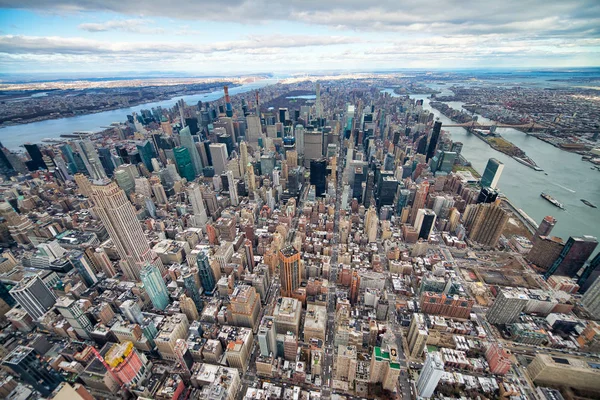 Midtown Manhattan'ın, Central Park ve Ro geniş açı havadan görünümü — Stok fotoğraf