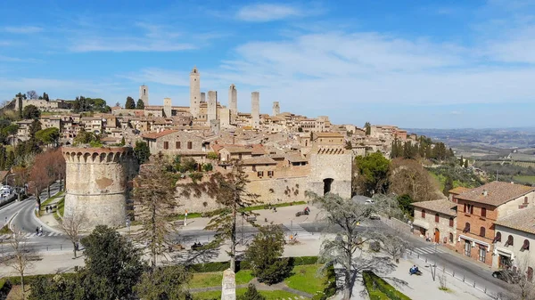 Vista aérea de San Gimignano, Toscana — Fotografia de Stock