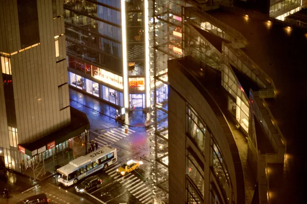 NEW YORK CITY - DECEMBER 2018: Night traffic in Columbus Circle — Stock Photo, Image