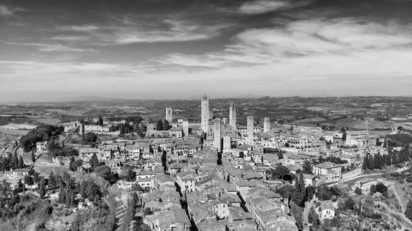 San Gimignano, Toskana havadan görünümü — Stok fotoğraf