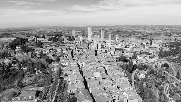 Luchtfoto van San Gimignano, Toscane — Stockfoto