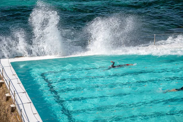 Yüzücüler Deniz Boyunca Güzel Bir Havuz Keyfini Çıkarın — Stok fotoğraf