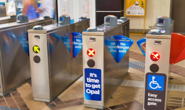 Sydney November 2015 Interior Subway Entrance Gates — Stock Photo, Image