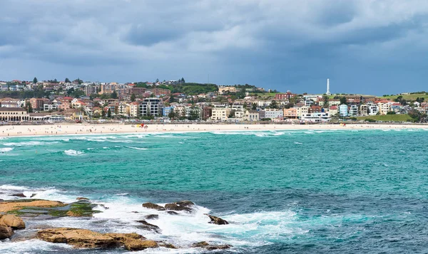Bondi Beach Coastline Cloudy Day Sydney Australia — Stock Photo, Image