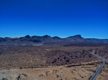 Drone dan Tenerife Teide dağ peyzaj havadan görünümü