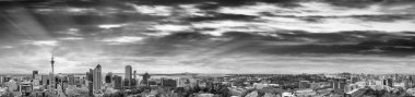 Auckland, Yeni Zelanda'nın panoramik havadan görünümü