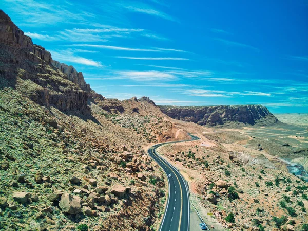 Ulusal Park rüzgarlı yolu panoramik havadan görünümü, ABD — Stok fotoğraf