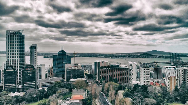 AUCKLAND, NOUVELLE ZELANDE - AOÛT 2018 : Vue aérienne panoramique de ci — Photo