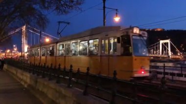 gece güzel Budapeşte şehrin doğal görüntüleri, Macaristan