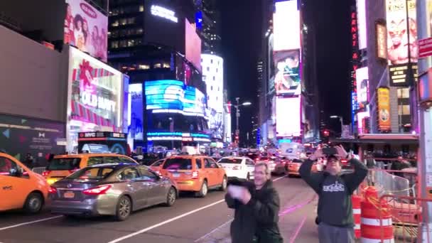 タイムズスクエア ニューヨーク市 アメリカの都市シーン映像 — ストック動画