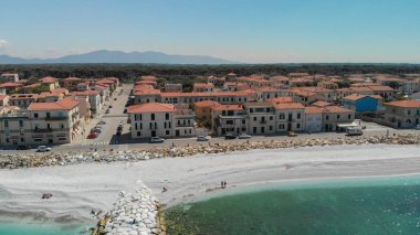 Marina di Pisa, İtalya 'nın panoramik hava manzarası