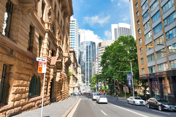 Sydney-október 2015: panoráma a város felhőkarcolók. A csapos — Stock Fotó