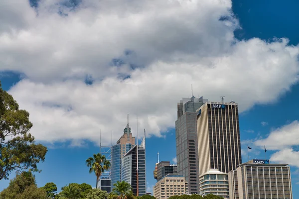Sydney-oktober 2015: panoramisch uitzicht op de stad wolkenkrabbers. De c — Stockfoto