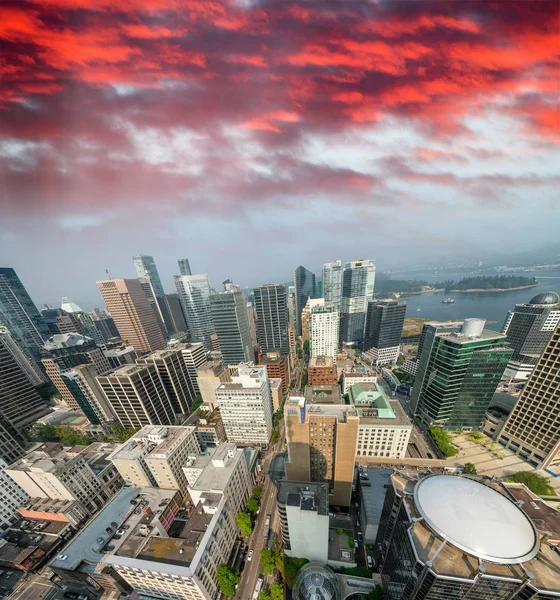 Luchtfoto van Vancouver stadsbeeld, BC-Canada — Stockfoto