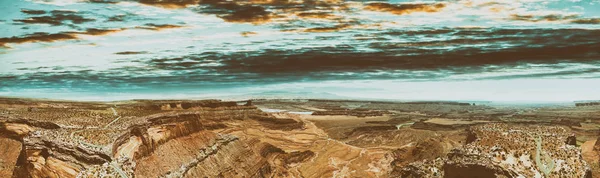 Luchtfoto panorama van dood paard in Canyonlands, Utah. Geweldig uitzicht — Stockfoto
