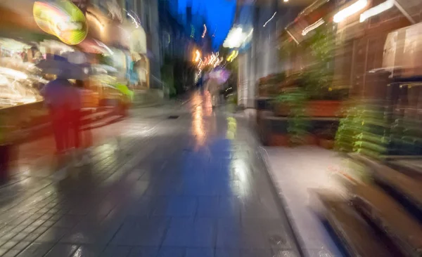 Escena callejera en Quebec, vista borrosa — Foto de Stock