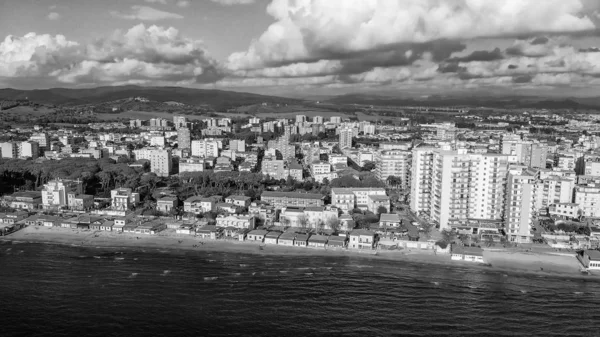 Panoramic aerial view of Follonica coastline - Italy — Stock Photo, Image