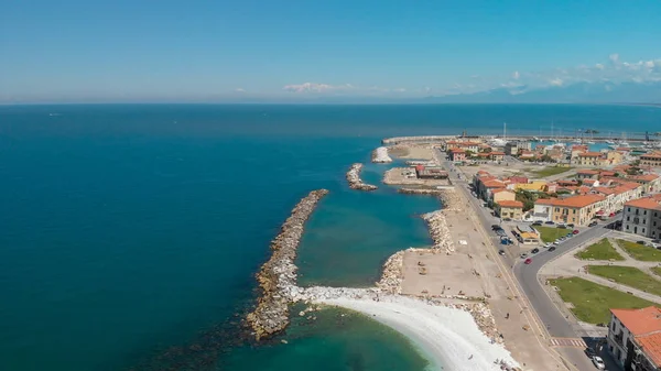 Panoramische luchtfoto van Marina di Pisa, Italië — Stockfoto