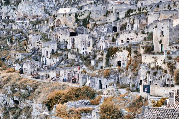 Вид з висоти Матера будинки і міський пейзаж, Базиліката — стокове фото