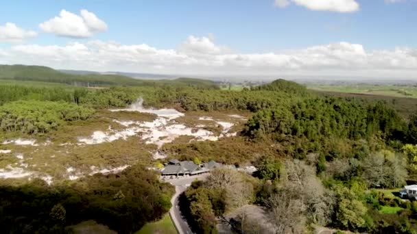 Aerial Footage Wai Tapu National Park Rotorua New Zealand — Stock Video