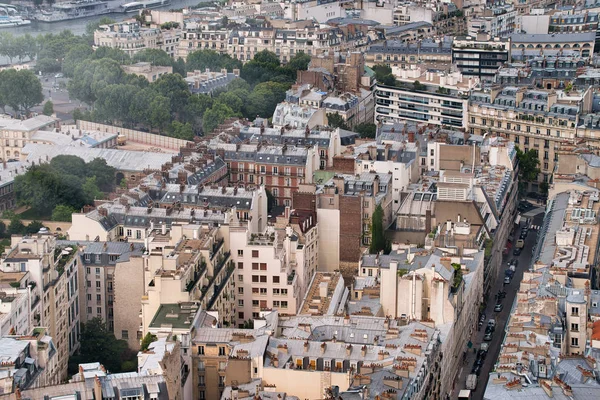 Paris buildings and skyline, aerial view from Eiffel Tower — Stock Photo, Image