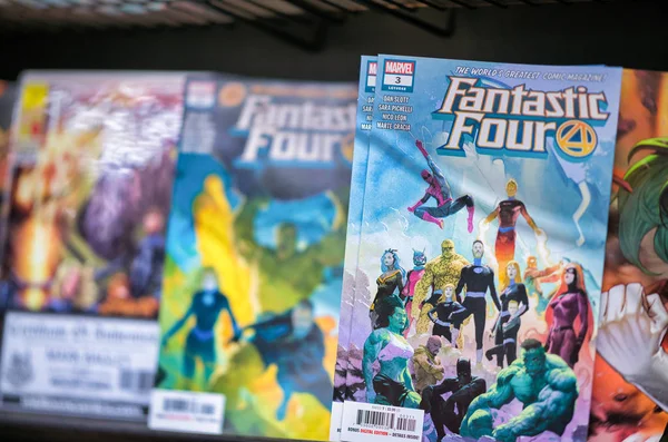 New York City-30 november, 2018: Fantastic Four Comics in een co — Stockfoto