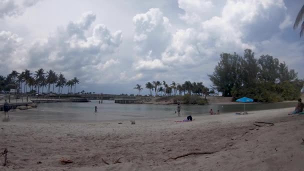 Natursköna Tid Förflutit Bilder Vackra Stranden Molnig Dag Florida — Stockvideo