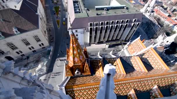 Kule Gelen Fishermans Bastions Kentsel Sahne Görüntüleri — Stok video