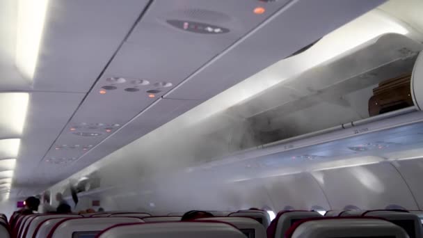 Images Intérieur Avion Plein Fumée — Video