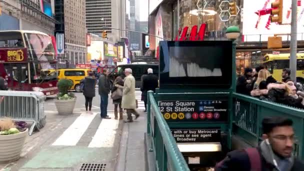 Metraje Escena Urbana Times Square Nueva York — Vídeos de Stock