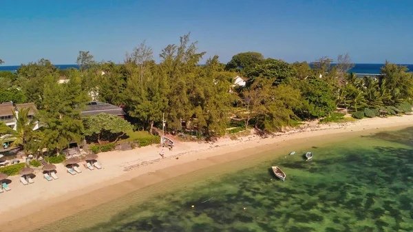 Güzel Mauritius plajının hava manzarası, Afrika — Stok fotoğraf