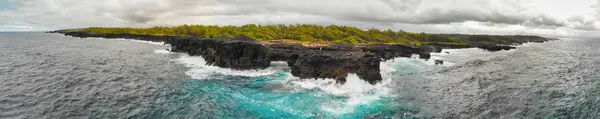 Panoramic aerial view of Pont Naturel in Mauritius. This is a na — Stock Photo, Image