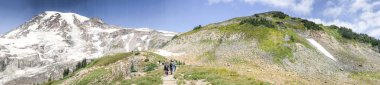 Mt Rainier-Ağustos 2017: yağmur Dağı güzel panoramik görünümü
