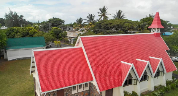 Red Church of Cap Malheureux in Mauritius — Stock Photo, Image