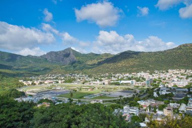 Port Louis yarış pisti, şehir kalesinden havadan görünüm