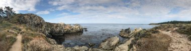 Büyük sur kıyı şeridinin güzel panoramik havadan görünümü-Californi