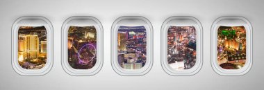 Las Vegas gece hava silueti olarak beş uçak kazanmak görüldü