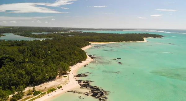 Légi felvétel Ile Aux Cerfs Mauritiuson — Stock Fotó