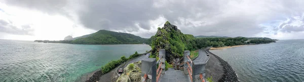 Maconde aussicht, mauritius. Panorama-Luftaufnahme auf einem bewölkten — Stockfoto
