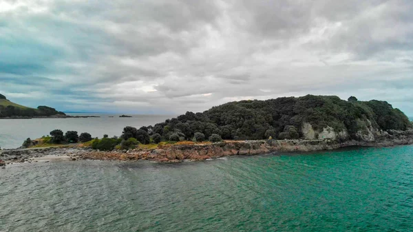 Monte Maunganui vista aérea de la costa, Nueva Zelanda — Foto de Stock