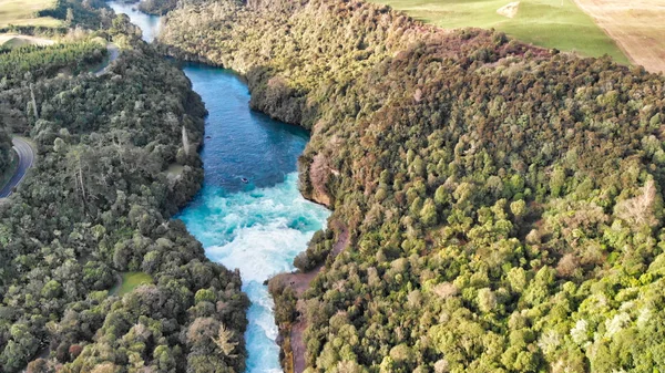 Aerial overhead view of beautiful Huka Falls, New Zealand — Stock Photo, Image